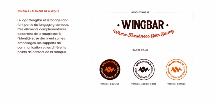 Logo WingBar et déclinaisons du badge rond.