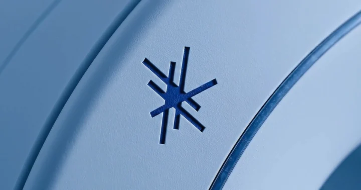 Eshaa medical imaging symbol embossed on a blue surface