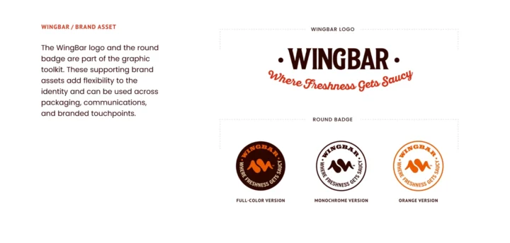 WINGBAR wordmark, round badge and monogram.