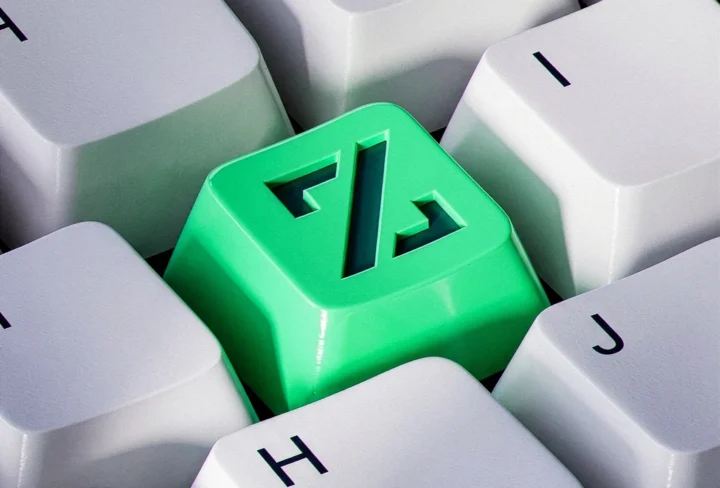 Green ZeroBlockers symbol on a computer keyboard.