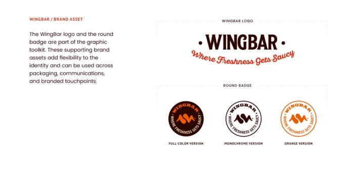 WingBar logo and round badge variations.