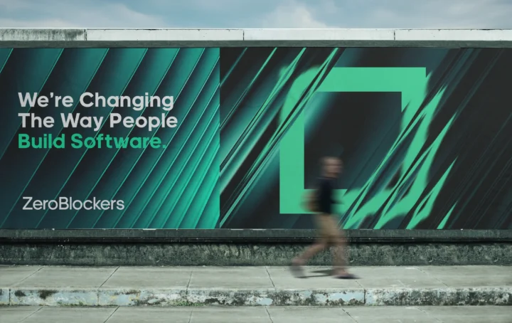ZeroBlockers campaign on a building wall.