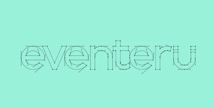 Construction of the Eventeru wordmark.