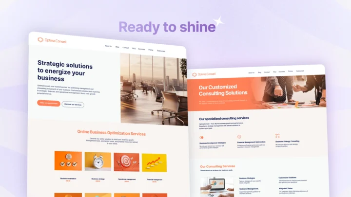 Completed website designs shown in the explainer film.