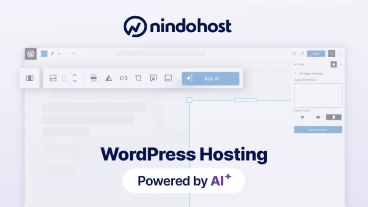 Nindohost WordPress Hosting powered by AI — English film cover.