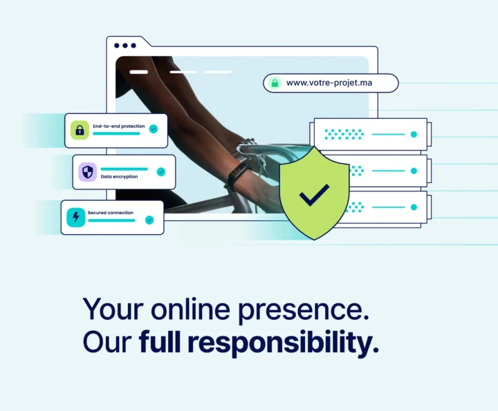 Nindohost composition illustrating protection of an online presence.