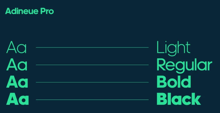 Adineue Pro type styles in the ZeroBlockers identity.