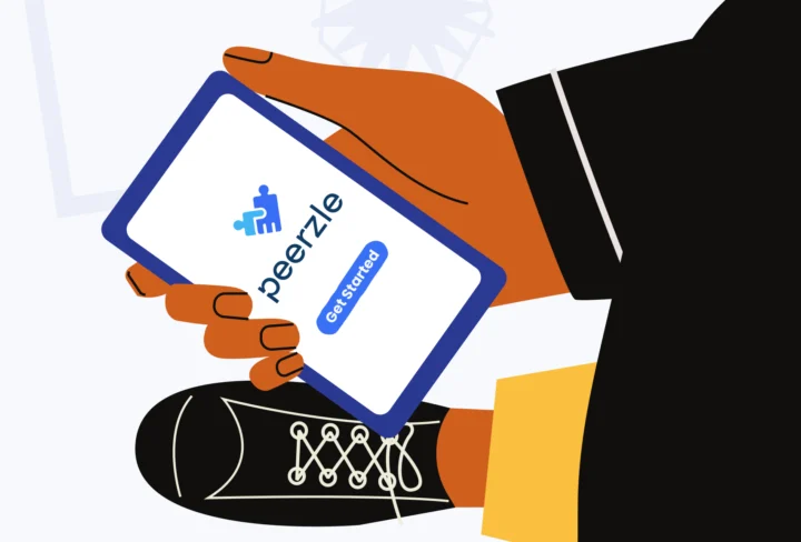 Peerzle peer support app on a phone
