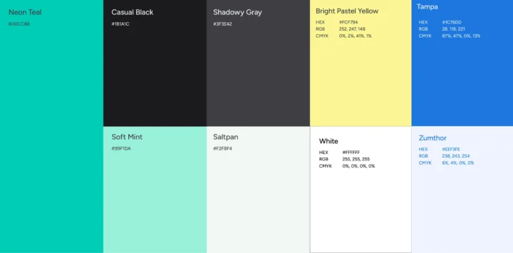 Eventeru brand colour palette.